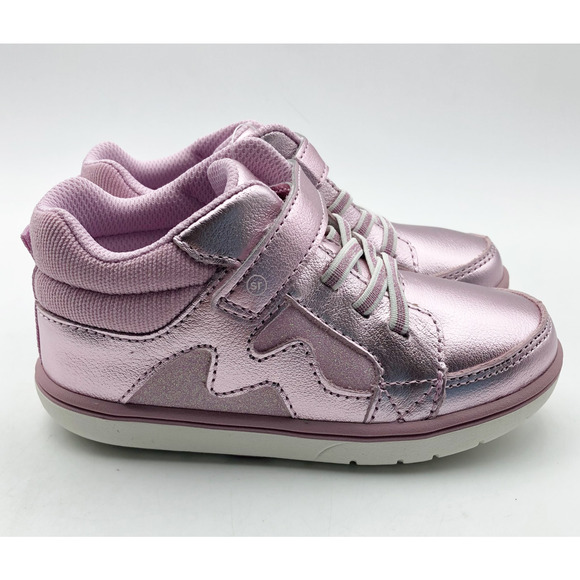 Stride Rite Girls SRT Ames Sneaker 11.5 Pink Shimmer Kids Shoe NIB - Picture 3 of 11